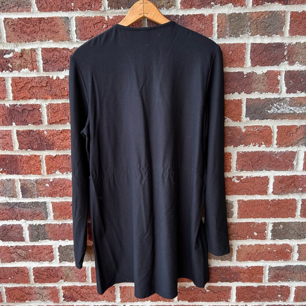 Classic Eileen Fisher Minimalist Black Full Zip Lightweight Tunic Jacket S - Picture 2 of 7